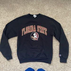 women’s black champion crewneck florida state university size small